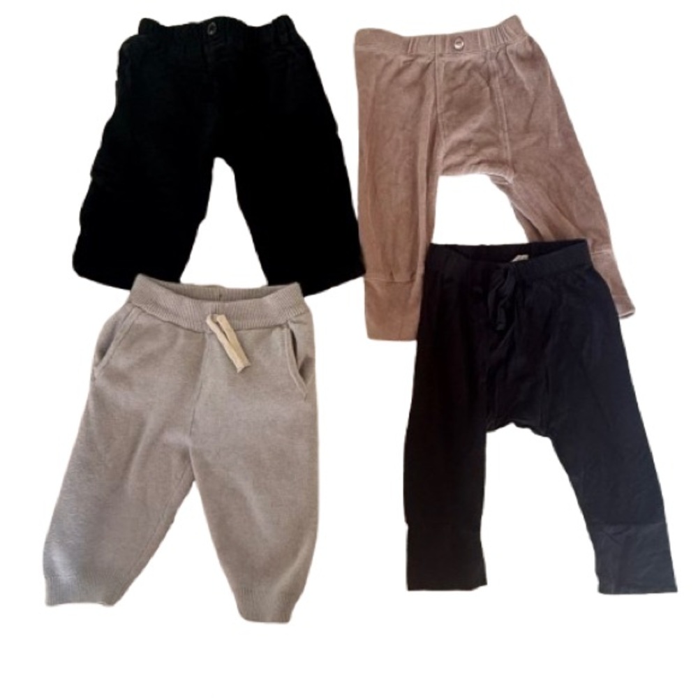 Zara Black and Tan Sweatpants & Joggers with Elastic Waistband